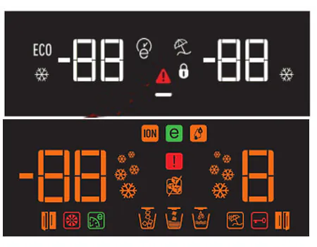 علامت خطر قرمز در یخچال فریزر بکو